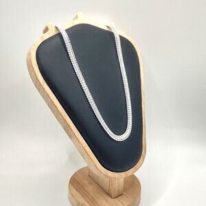 Silver Plated Necklace 6mm Braided Men's Minimalist Birthday Valentine's Gift